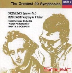 蕭士塔高維契:第5號交響曲(革命)＆孟德爾頌:第4號交響曲-義大利(20大交響曲12)