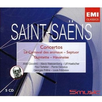 聖桑:鋼琴＆小提琴＆大提琴協奏曲與室內樂名作 (作曲家盒裝系列23)