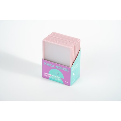 鼠卡卡 70*100mm 彩邊附膜卡片收納夾 粉色 豎入25片/盒