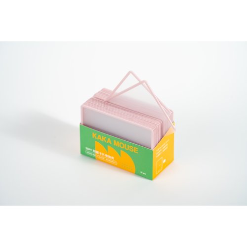 鼠卡卡 68*98mm 彩邊附膜卡片收納夾 粉色 側入25片/盒