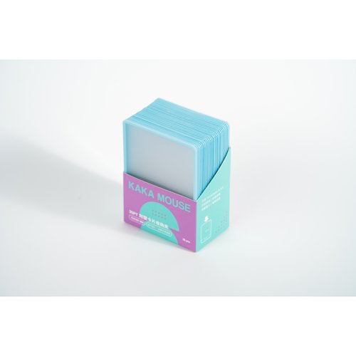 鼠卡卡 70*100 彩邊附膜卡片收納夾 藍色 豎入25片/盒